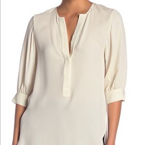 Theory Billow Sleeve Silk Tunic on Cream
